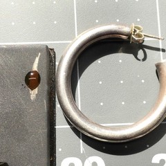 Vintage Sterling Silver 5mm 1.25” Classic Hoop Earrings Marked 925 8.8g #20