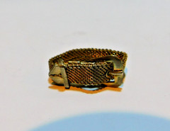 Vintage Silver Tone Intricate Adjustable Belt Style Ring Size 6 See Photos