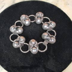 Taxco 980 Silver Mexico Bracelet Link Double Ball Old Pawn Jewelry Los Cocos 36g