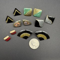Vintage to Now Earrings Lot of 6 Post Back Pierced Ears Enamel