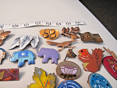 LOT OF 68 VINTAGE ENAMEL COPPER BROOCHES PINS WITH MATISSE RENIOR & TY