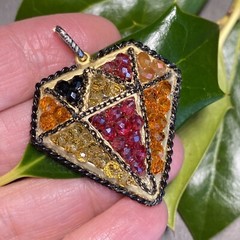 Vintage Crystal Pendant Estate Jewelry Pre-Owned Unusual Gem-Shaped