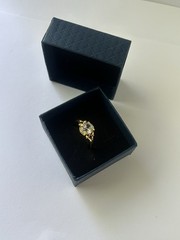 Vintage Clear Cubic Zirconia Ring Gold Plated Womens Size 10