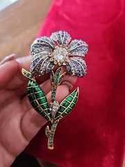 Metropolitan Museum of Art signed MMA.V&A.CN Flower Brooch Victoria & Albert