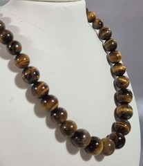 Vintage Graduated Tiger’s Eye Beaded Necklace Natural Stone 51cm