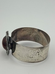 Vintage Sterling Silver Modernist Amber Bracelet Theodor Klotz Teka Germany