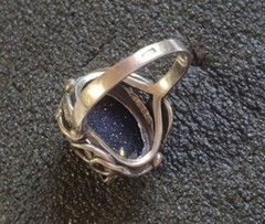 Vintage ring sterling silver 925 Size 8.5 Weight 8.1g Black Goldstone