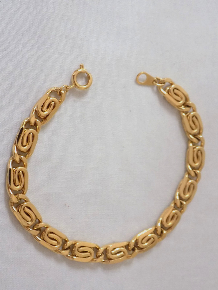 Vintage Gold Tone Paper Clip 6 7/8 Inch Bracelet