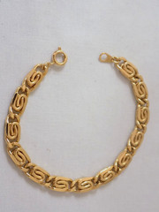 Vintage Gold Tone Paper Clip 6 7/8 Inch Bracelet