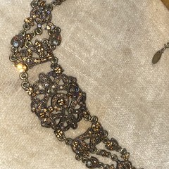 Vclm choker Goth Amber Tag As Is Colorful Purples Missing Few Color Rhinestones