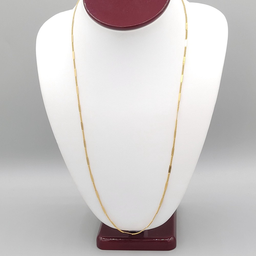Womens Gold Tone Chain Delicate Necklace Spring Ring Close Made in Japan Vtg