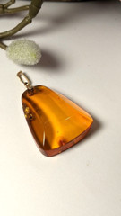 Vintage Soviet Gold 14k, 583 Russian Amber Pendant 8.9g