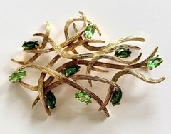 Vintage BENEDETTO PANETTA MCM ABSTRACT XL PENDANT 3 3/4” Faux Peridot Emeralds