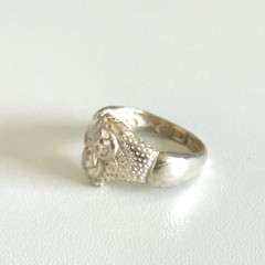 Vintage 925 Sterling Silver Smiling Facing Unique Band Ring Size 6.25