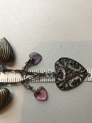 Vintage Glass Works Studio Glass & Silver Charms in Multi Colors Necklace 23