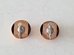 Vintage Unmarked BELL TRADING POST Copper 20mm Dome Button Screw Back Earrings
