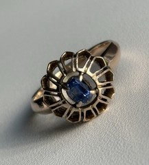 Antique Edwardian 10k Rose Gold HALO Ring Size 8 Ladies STUNNING RARE SETTING