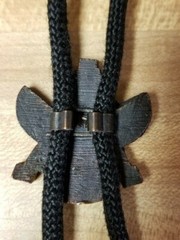 Turquoise Red White Copper-Tone Mexican Slide Bolo Tie – Black Cloth