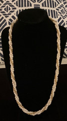 Vintage 5 Strand Faux Pearl Twist & Gold Tone Necklace 23 inches