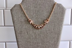 Mid Century Purple Rhinestone Gold Tone Choker Unsigned Prong Set 15″