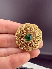 Vintage Brooch Lot Mixed Metals Flower Teacher Stone Newton College Flag