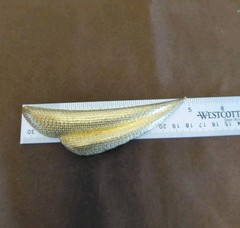 Les Bernard RARE Vintage 1970 Gold Tone Textured Runway Style Brooch Stamped VO