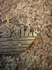Lovely 925 Taxco Mexico Combination Brooch or Pendant “Noah’s Ark” 1.50″Tx1.75″W