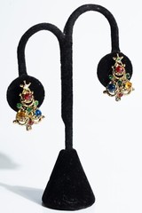 Vintage Fashion ClipOn Earrings – Festive Christmas Trees Sparkling Rhinestones