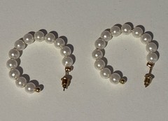 Lot of 3 pair Gold Tone Pearl Earrings Costume Jewelry Pierced Post Hoops