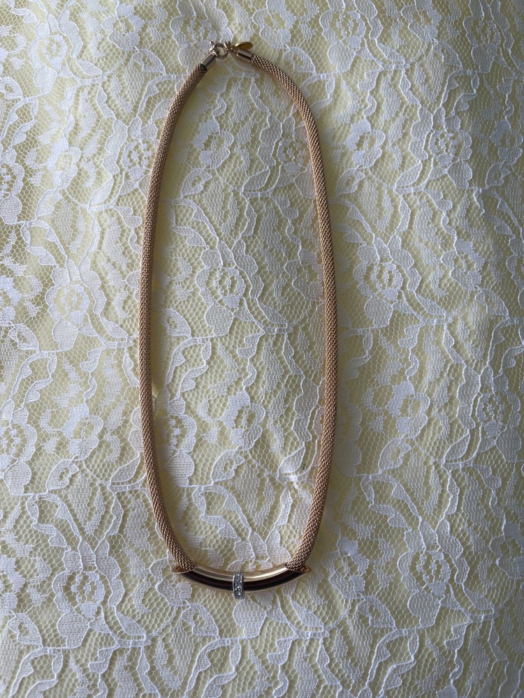 Avon Vintage 1980 Woven Beauty Convertible Necklace Gold Tone Rhinestone 18″NOS
