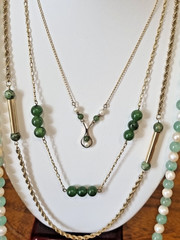 Vintage Gold Fill Real Nephrite Jadeite Cultured Pearl 4 Necklace Lot video USA