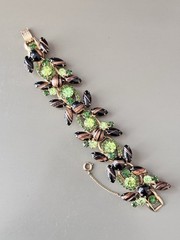 Vintage Verified JULIANA BOOK SET Aventurine Gold Fluss Bracelet Brooch Earrings