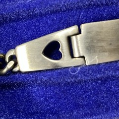 Vintage Mark VII Silver ID 7″ Bracelet BLANK Made in USA Heart Hearts Identity
