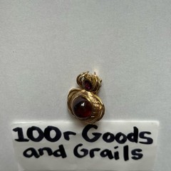 Vintage 14K Yellow Gold Rhodolite Garnet Spider Beetle Insect Brooch Pendant