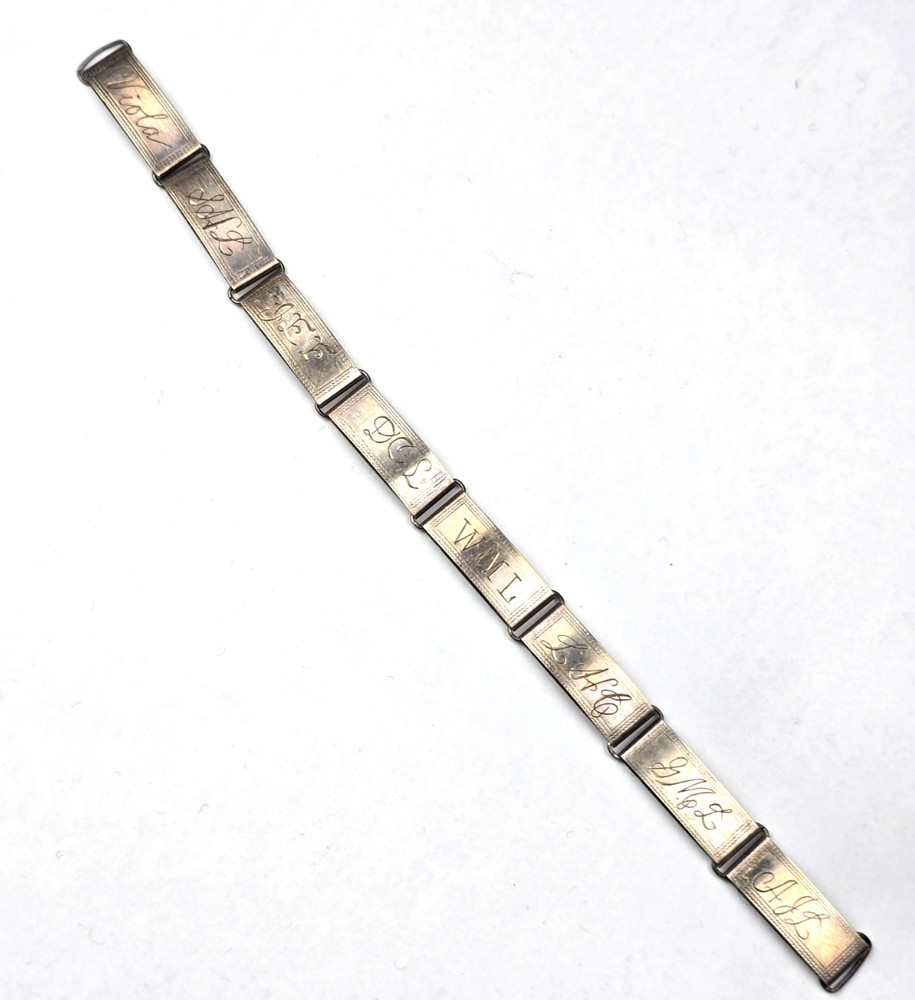 Vintage Sterling Silver Forget Me Not Sweetheart Bracelet Engraved by “Marathon”