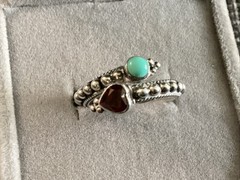 Vintage Sterling Silver Double Stone Ring Size 5