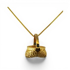 GOLD VERMEIL Appalachian Egg Basket STERLING SILVER Necklace Pendant NEW Vintage