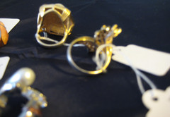 VTG LARGE SZ RINGS VARIES SIGNED PCS. 18K GE, SARAH, BEKAUCH, ESPSITO, SZ 7,8,9
