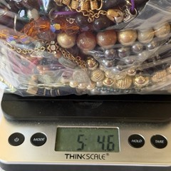Vtg Craft Jewelry Lot Over 5 LBS Repurpose Beads Gemstones Harvest AB 6/26 CL