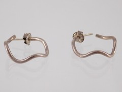 Vintage 950 Sterling Silver Wobble Hoop Earring 3.3g 7/8 Inch