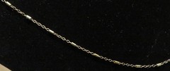 Vintage Gold Tone Dainty Tube Station Necklace Spring Ring Clasp 16-19″ Adj Unbr