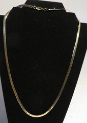 Vintage 14k GF Gold Tone Herringbone Chain Necklace 24″ Unbranded Tone Fashion