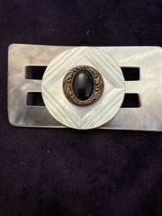2 Handmade Brooches From Antique Belt Buckles And Buttons