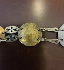 WWII Trench Art French Franc Coin Bracelet 1921 1922 1939 1941 Vintage Jewelry