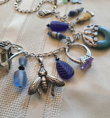 Vintage Sterling Silver Talisman Charm Necklace, Green Man, Buddhas, Rings &MORE
