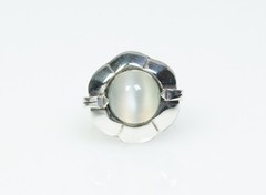 835 Silver – Antique Art Nouveau Ring – Moonstone