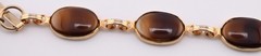 Vintage Tortoise Glass Panel Bracelet with Safety Chain 7.5”