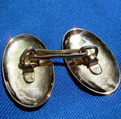 Original Antique Art Deco SOLID 14K GOLD Cuff Links Vintage Hand Engraved Design