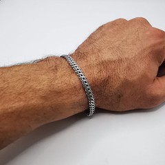 Vintage 925 Sterling Silver Bracelet Handmade 9.71g 7.68″ (19.5cm) Wide 0.24″