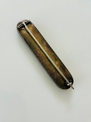 Victorian Scottish Antique Sterling Silver Agate Bar Pin(BB061)